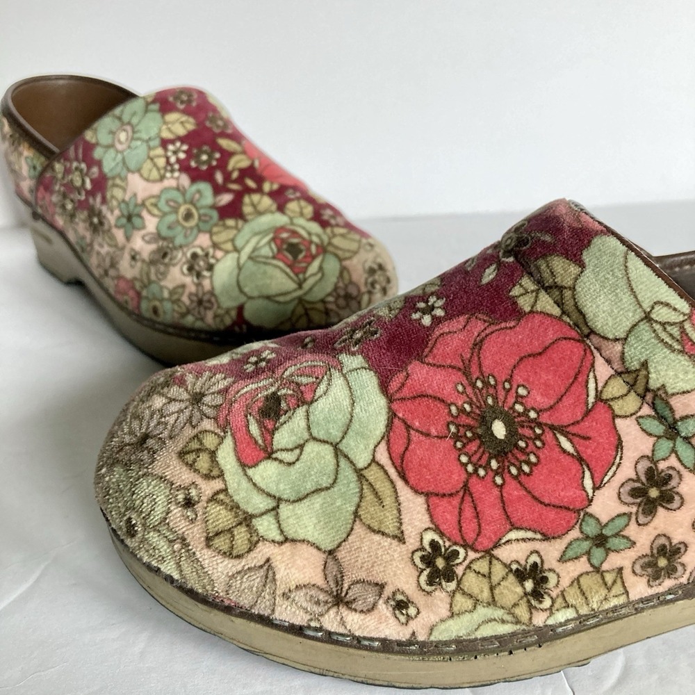 Sanita Floral Mules in Red and Green